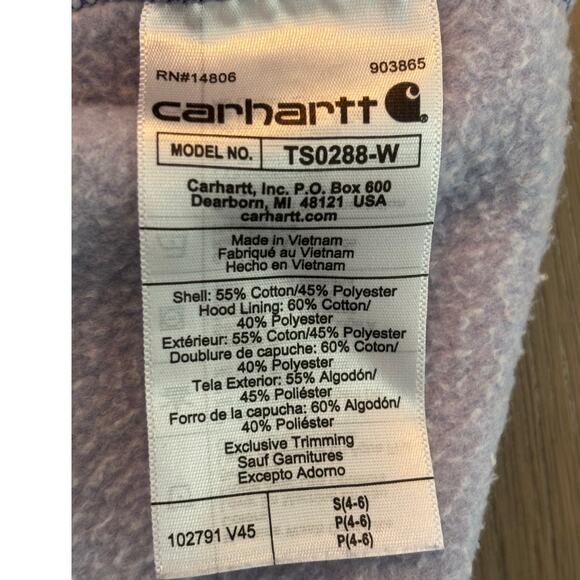 CARHARTT Womens Light Purple Hoodie with Gray Logo- Size Small (4/6) NWOT - Picture 4 of 8